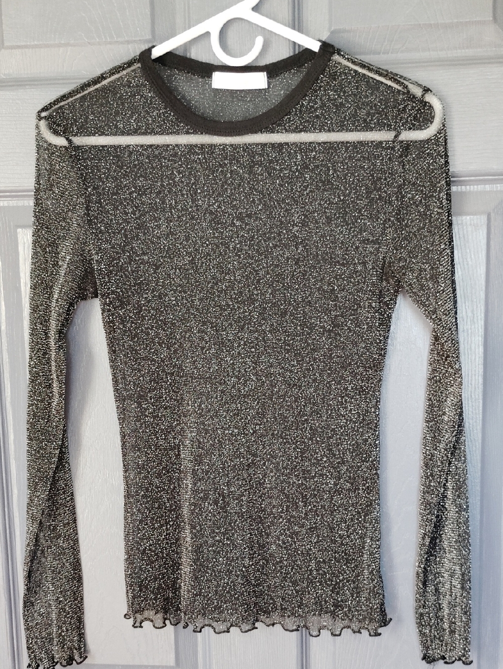 Shasa Black Metallic Sparkle Top